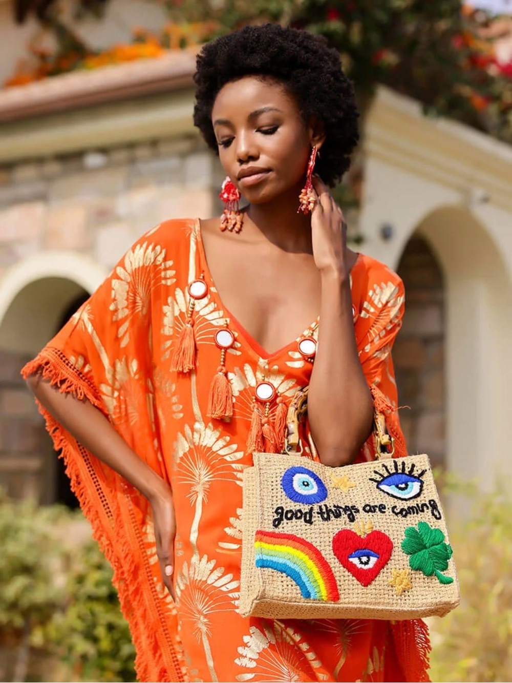 New•America & Beyond “Good things are Coming” Positivity Top Handle Tote.